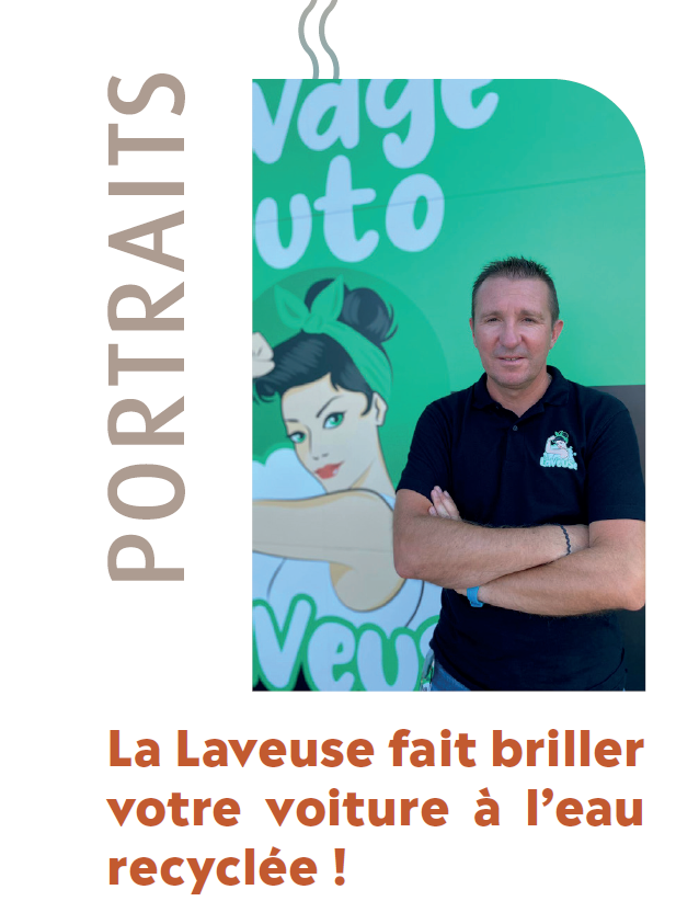 Lavage automobile écoresponsable à Perpignan, avec La Laveuse utilisant un système d'eau recyclée.